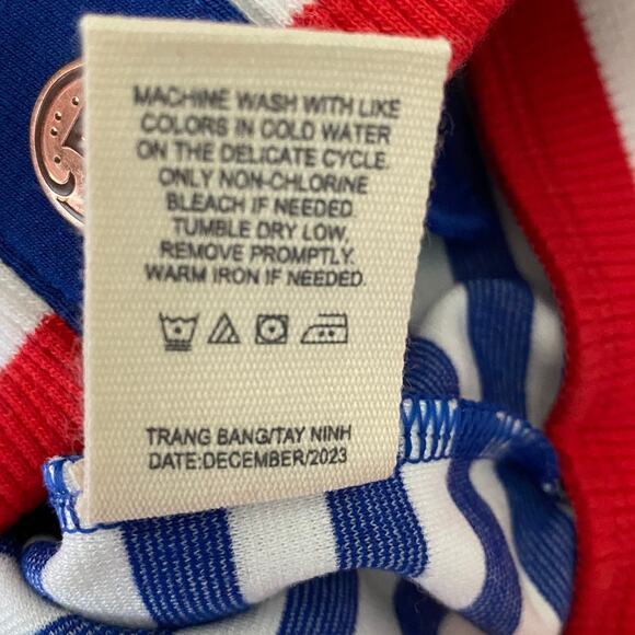 Finding‎ Foxtale Girls Varsity Bomber Jacket 5 8 Navy Red Stripes and Strawberry - Picture 6 of 7